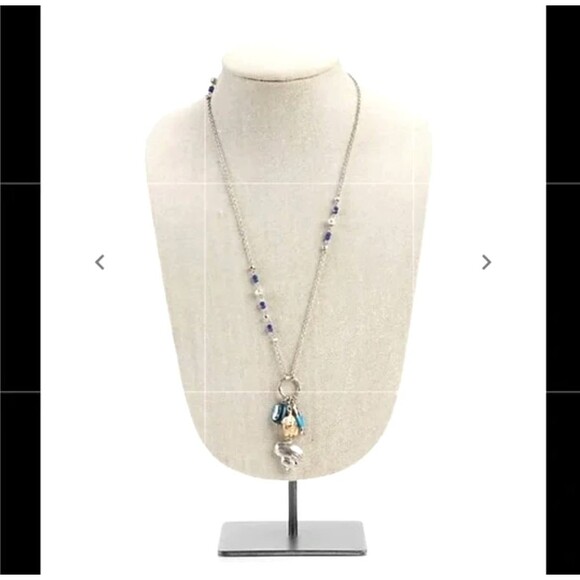 J. Jill Charm Necklace Rising Tides Convertible Turtle Fish Shell Abalone Jade - Picture 10 of 13